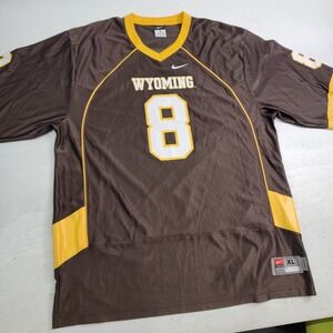 Nike Team‎ NCAA Wyoming Cowboys Brown Mesh Men's Football Jersey #8 Sz XL EUC
